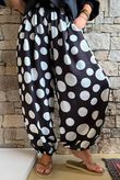 Basso Big Dot Balloon Cuff Pant Black & White